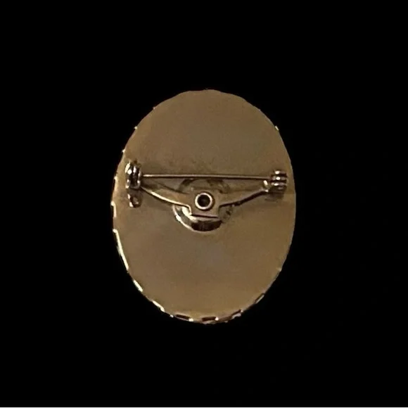 Vintage Gold Tone Resin Cameo Brooch. Victorian Inspired. - Picture 4 of 7
